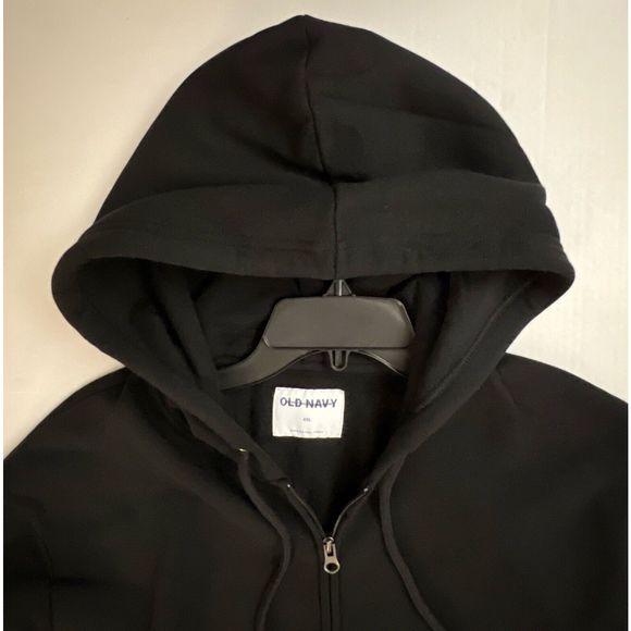 Old Navy 207128-01 Men's Sz XXL Blackjack Black Classic Front Zip Hoodie Jacket - Picture 4 of 7